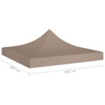 vidaXL Strecha na párty stan 3x3 m, sivohnedá 270 g/m² – Obrázok 5
