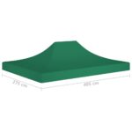 vidaXL Strecha na párty stan 4x3 m, zelená 270 g/m² – Obrázok 6