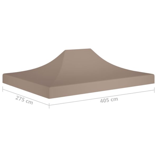 vidaXL Strecha na párty stan 4x3 m, sivohnedá 270 g/m² – Obrázok 6