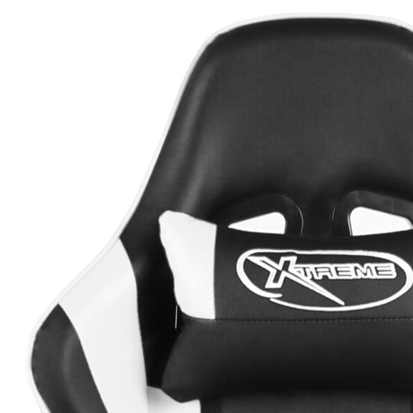 vidaXL Otočná herná stolička biela PVC – Obrázok 7