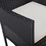 vidaXL 3-dielna záhradná jedálenská súprava čierna polyratan a akáciové drevo – Obrázok 11