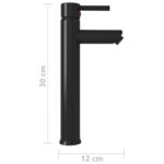 vidaXL Kúpeľňová batéria čierna 12x30 cm – Obrázok 5