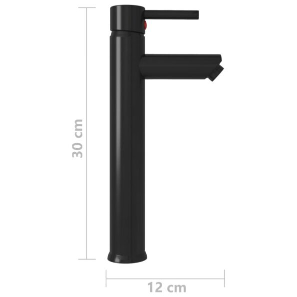 vidaXL Kúpeľňová batéria čierna 12x30 cm – Obrázok 5