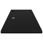 vidaXL Obdĺžniková sprchová vanička z ABS čierna 70x120 cm – Obrázok 4