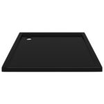 vidaXL Štvorcová sprchová vanička z ABS čierna 80x80 cm – Obrázok 4