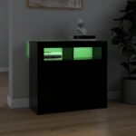 vidaXL Komoda s LED svetlami čierna 80x35x75 cm – Obrázok 4