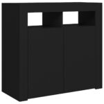 vidaXL Komoda s LED svetlami čierna 80x35x75 cm – Obrázok 7