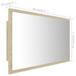 vidaXL LED kúpeľňové zrkadlo dubu sonoma 90x8,5x37 cm, akryl – Obrázok 12