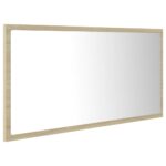 vidaXL LED kúpeľňové zrkadlo dubu sonoma 90x8,5x37 cm, akryl – Obrázok 7