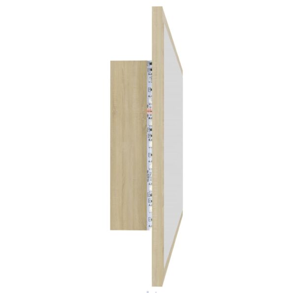 vidaXL LED kúpeľňové zrkadlo dubu sonoma 90x8,5x37 cm, akryl – Obrázok 8