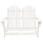vidaXL 2-miestna záhradná stolička Adirondack jedľový masív biela – Obrázok 2
