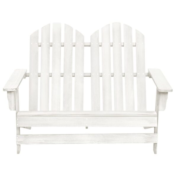vidaXL 2-miestna záhradná stolička Adirondack jedľový masív biela – Obrázok 2