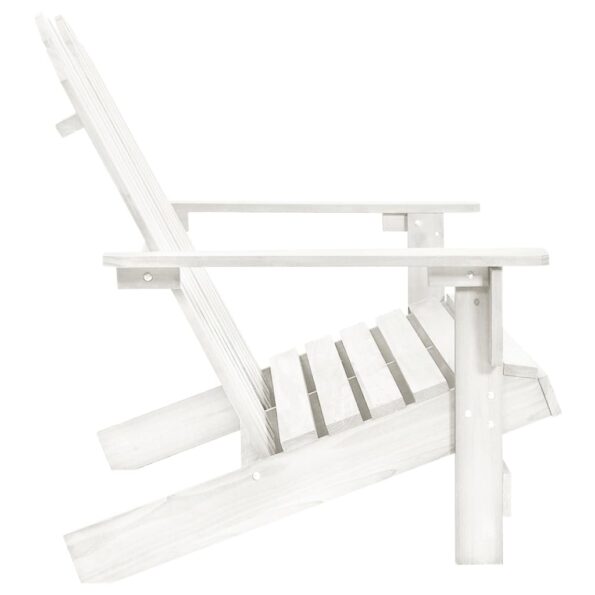 vidaXL 2-miestna záhradná stolička Adirondack jedľový masív biela – Obrázok 3