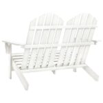 vidaXL 2-miestna záhradná stolička Adirondack jedľový masív biela – Obrázok 4