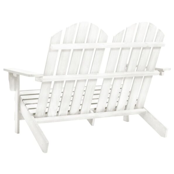 vidaXL 2-miestna záhradná stolička Adirondack jedľový masív biela – Obrázok 4