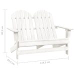 vidaXL 2-miestna záhradná stolička Adirondack jedľový masív biela – Obrázok 6