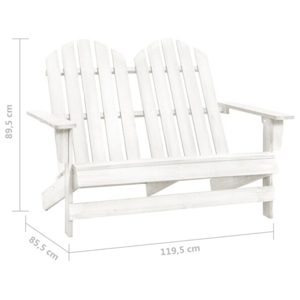 vidaXL 2-miestna záhradná stolička Adirondack jedľový masív biela – Obrázok 6