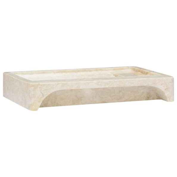 vidaXL Umývadlo krémové 58x39x10 cm mramor – Obrázok 5