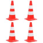 vidaXL Reflexné dopravné kužele 4 ks červeno-biele 50 cm