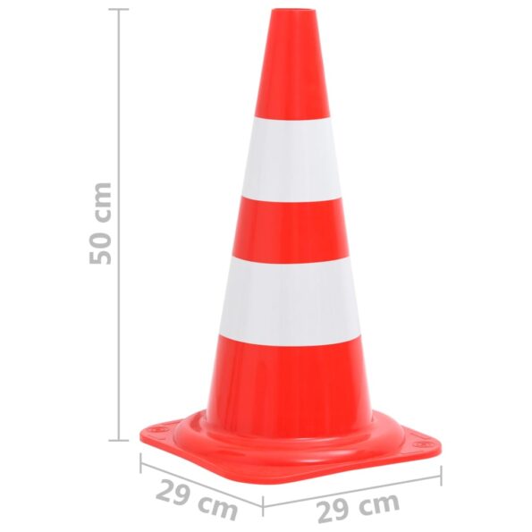 vidaXL Reflexné dopravné kužele 20 ks červeno-biele 50 cm – Obrázok 6