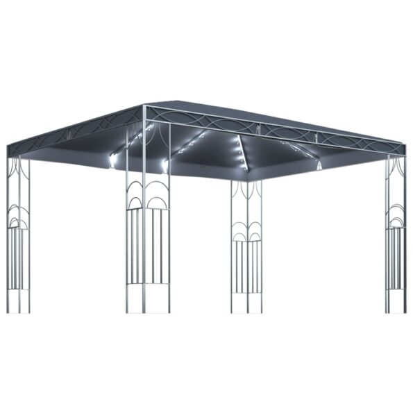 vidaXL Altánok s LED reťazou 400x300 cm, antracitový – Obrázok 2