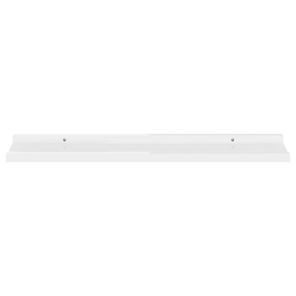 vidaXL Nástenné police 2 ks, lesklé biele 80x9x3 cm – Obrázok 4