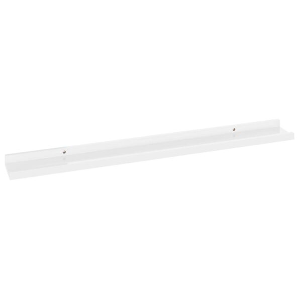 vidaXL Nástenné police 2 ks, lesklé biele 80x9x3 cm – Obrázok 6