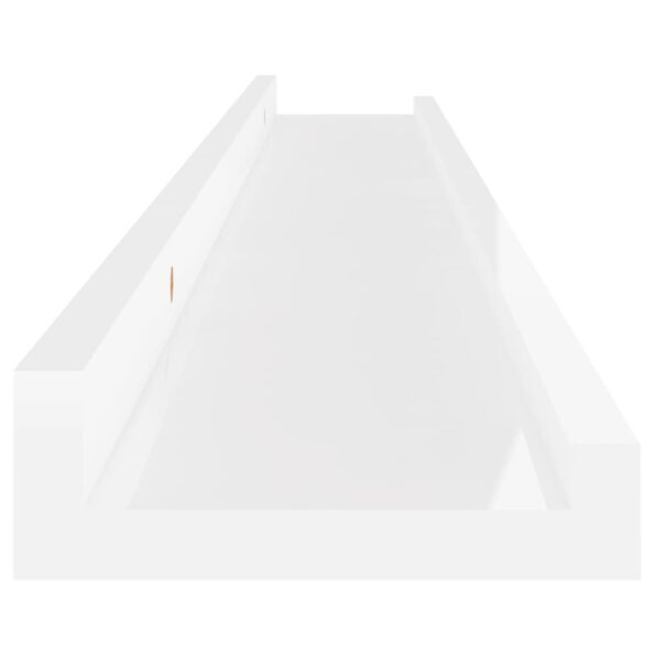 vidaXL Nástenné police 2 ks, lesklé biele 80x9x3 cm – Obrázok 8