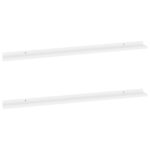 vidaXL Nástenné police 2 ks, biele 115x9x3 cm – Obrázok 2