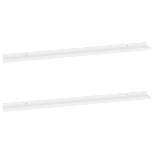 vidaXL Nástenné police 2 ks, biele 115x9x3 cm – Obrázok 2
