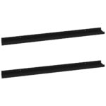 vidaXL Nástenné police 2 ks, čierne 100x9x3 cm – Obrázok 2