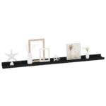 vidaXL Nástenné police 2 ks, čierne 100x9x3 cm – Obrázok 3
