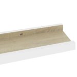 vidaXL Nástenné police 2 ks, biele a dub sonoma 60x9x3 cm – Obrázok 7