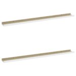 vidaXL Nástenné police 2 ks, biele a dub sonoma 100x9x3 cm – Obrázok 2