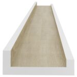 vidaXL Nástenné police 2 ks, biele a dub sonoma 100x9x3 cm – Obrázok 6