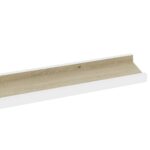 vidaXL Nástenné police 2 ks, biele a dub sonoma 100x9x3 cm – Obrázok 7