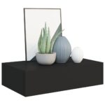 vidaXL Zásuvkové police nástenné 2 ks čierne 40x23,5x10 cm MDF – Obrázok 3