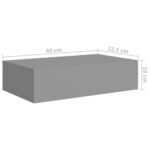 vidaXL Zásuvkové police nástenné 2 ks sivé 40x23,5x10 cm MDF – Obrázok 10