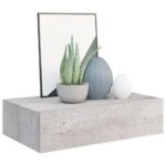 vidaXL Zásuvkové police nástenné 2 ks betónovo-sivé 40x23,5x10 cm MDF – Obrázok 3