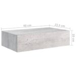 vidaXL Zásuvkové police nástenné 2 ks betónovo-sivé 40x23,5x10 cm MDF – Obrázok 10