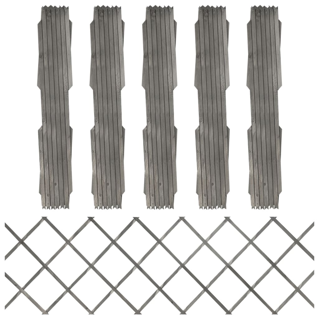 VXL8720286432402_a_en_hd_1.jpg vidaXL Mriežkový plot 5 ks sivý jedľové drevo 180x60 cm – Obrázok 1