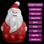 vidaXL LED vianočná akrylová figúrka Santu exteriér aj interiér 28 cm – Obrázok 4