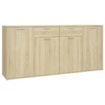 vidaXL Komoda, dub sonoma 160x36x75 cm, kompozitné drevo – Obrázok 2