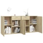 vidaXL Komoda, dub sonoma 160x36x75 cm, kompozitné drevo – Obrázok 4