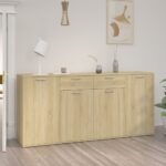 vidaXL Komoda, dub sonoma 160x36x75 cm, kompozitné drevo
