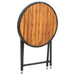 vidaXL Čajový stolík, čierny 60 cm, polyratan a akáciový masív – Obrázok 4