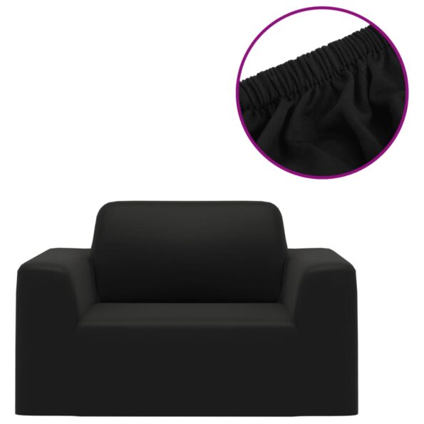 vidaXL Naťahovací prehoz na pohovku čierny polyester Jersey – Obrázok 2