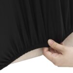 vidaXL Naťahovací prehoz na pohovku čierny polyester Jersey – Obrázok 3