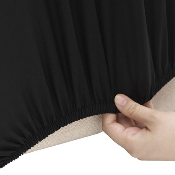 vidaXL Naťahovací prehoz na pohovku čierny polyester Jersey – Obrázok 3