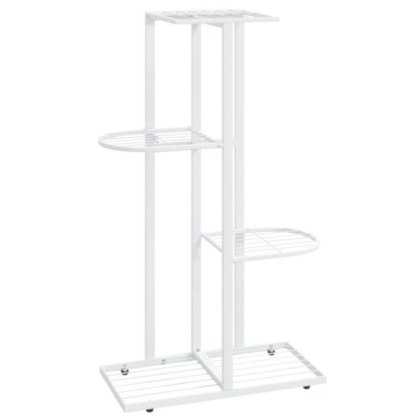 vidaXL 4-poschodový stojan na kvety 43x22x76 cm biely kov – Obrázok 2